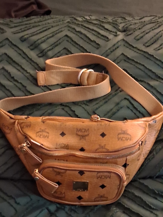 MCM Handbags - MCM Cognac Visetos Logo Belt Bag